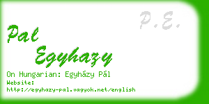pal egyhazy business card